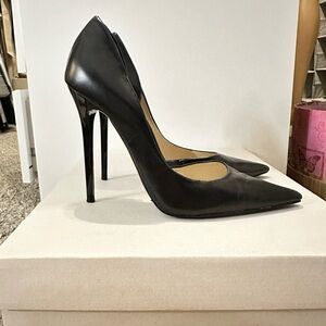 Zara black leather heels